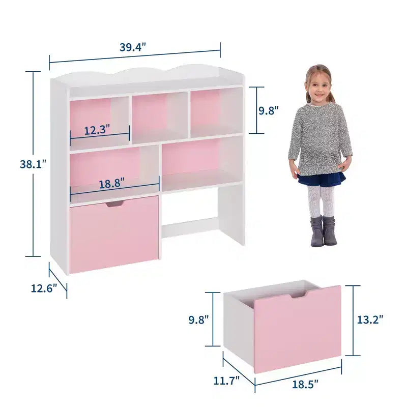 Organizzatore per giocattoli, Libreria per bambini, Mobile contenitore per giocattoli, Scaffale portagiochi per cameretta, camera da letto, asilo nido, soggiorno