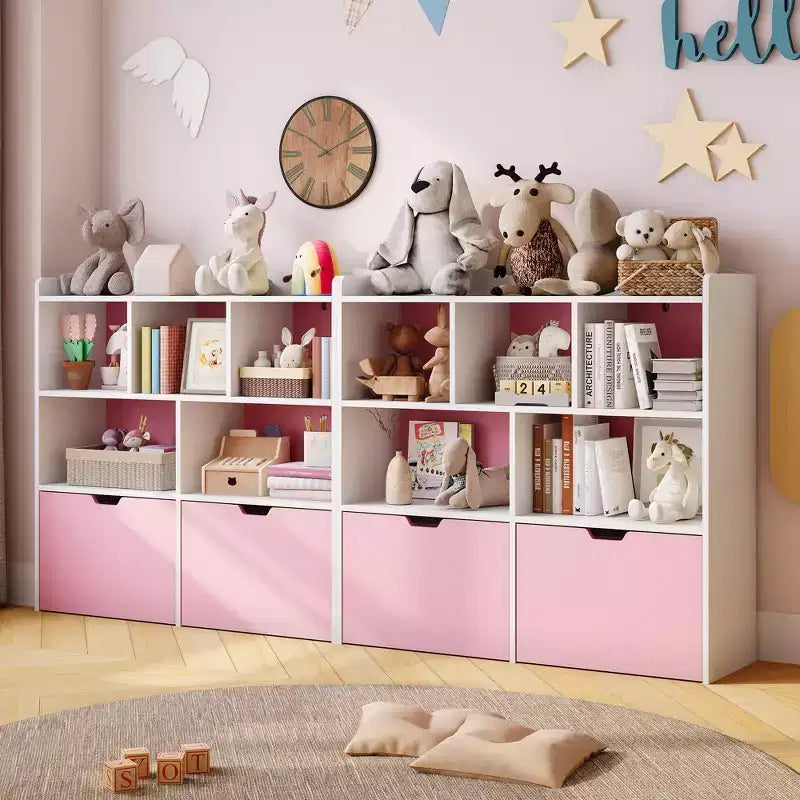 Organizzatore per giocattoli, Libreria per bambini, Mobile contenitore per giocattoli, Scaffale portagiochi per cameretta, camera da letto, asilo nido, soggiorno