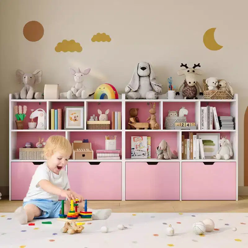 Organizzatore per giocattoli, Libreria per bambini, Mobile contenitore per giocattoli, Scaffale portagiochi per cameretta, camera da letto, asilo nido, soggiorno