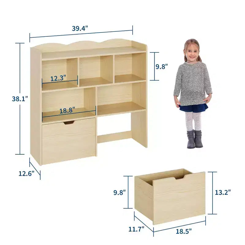 Organizzatore per giocattoli, Libreria per bambini, Mobile contenitore per giocattoli, Scaffale portagiochi per cameretta, camera da letto, asilo nido, soggiorno