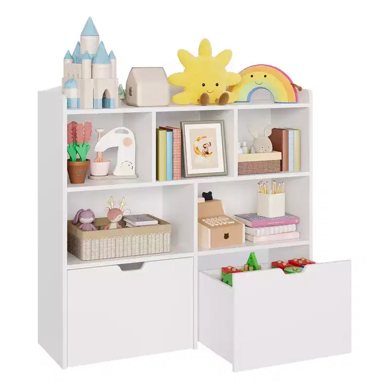 Organizzatore per giocattoli, Libreria per bambini, Mobile contenitore per giocattoli, Scaffale portagiochi per cameretta, camera da letto, asilo nido, soggiorno