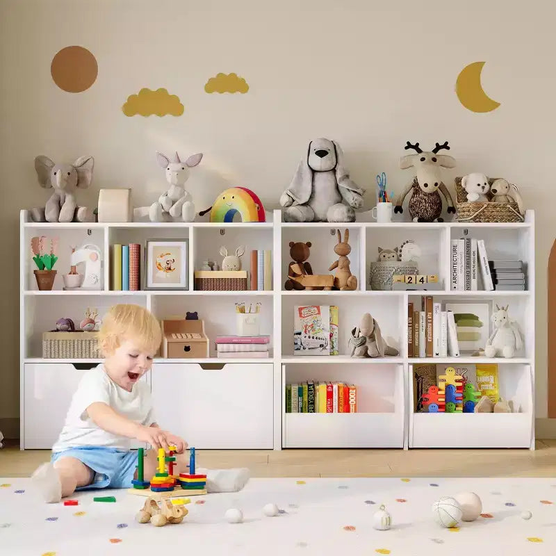 Organizzatore per giocattoli, Libreria per bambini, Mobile contenitore per giocattoli, Scaffale portagiochi per cameretta, camera da letto, asilo nido, soggiorno