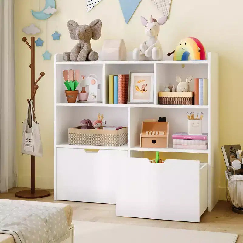 Organizzatore per giocattoli, Libreria per bambini, Mobile contenitore per giocattoli, Scaffale portagiochi per cameretta, camera da letto, asilo nido, soggiorno