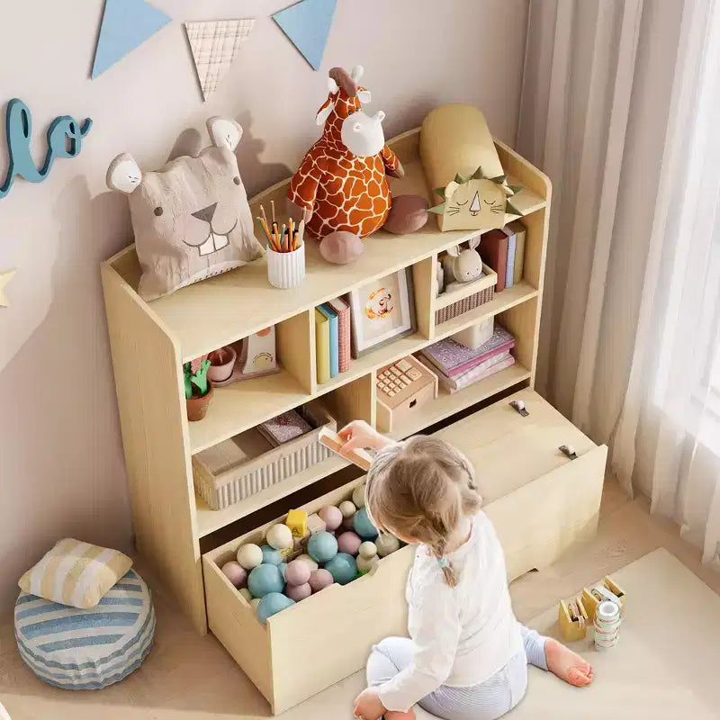 Organizzatore per giocattoli, Libreria per bambini, Mobile contenitore per giocattoli, Scaffale portagiochi per cameretta, camera da letto, asilo nido, soggiorno