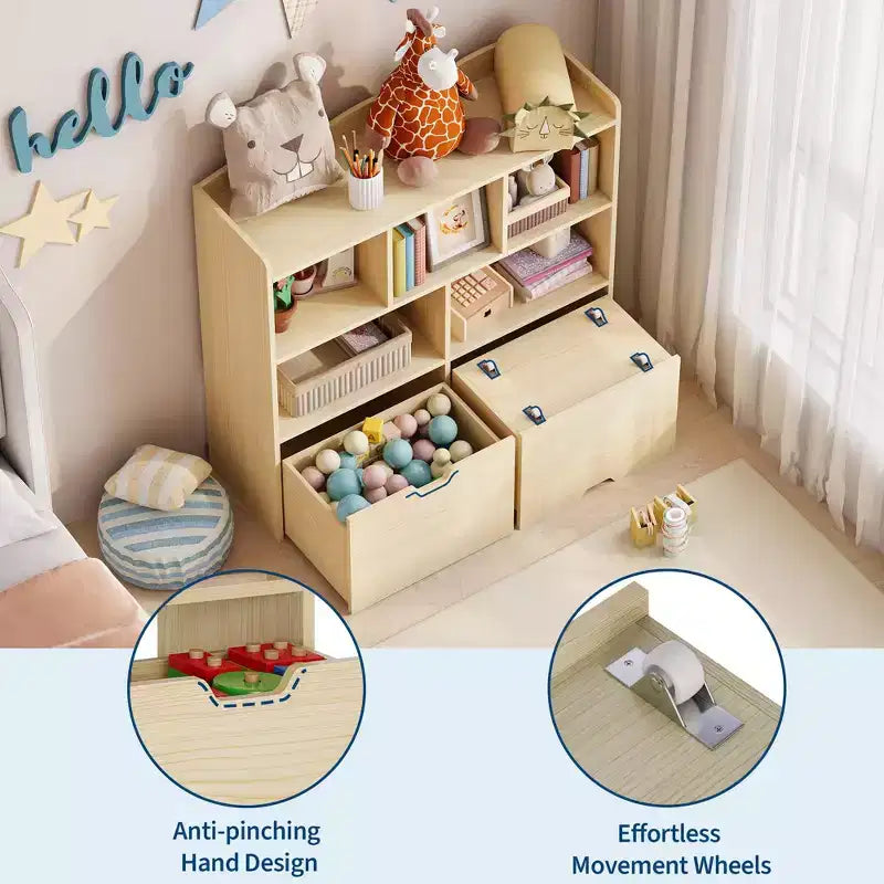 Organizzatore per giocattoli, Libreria per bambini, Mobile contenitore per giocattoli, Scaffale portagiochi per cameretta, camera da letto, asilo nido, soggiorno