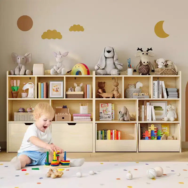 Organizzatore per giocattoli, Libreria per bambini, Mobile contenitore per giocattoli, Scaffale portagiochi per cameretta, camera da letto, asilo nido, soggiorno
