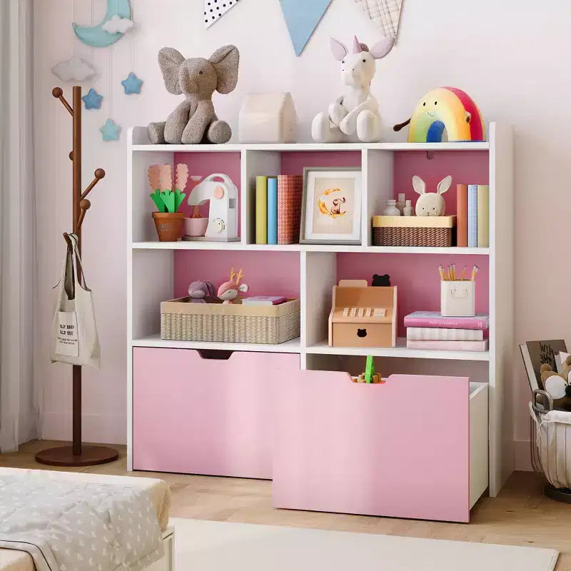 Organizzatore per giocattoli, Libreria per bambini, Mobile contenitore per giocattoli, Scaffale portagiochi per cameretta, camera da letto, asilo nido, soggiorno