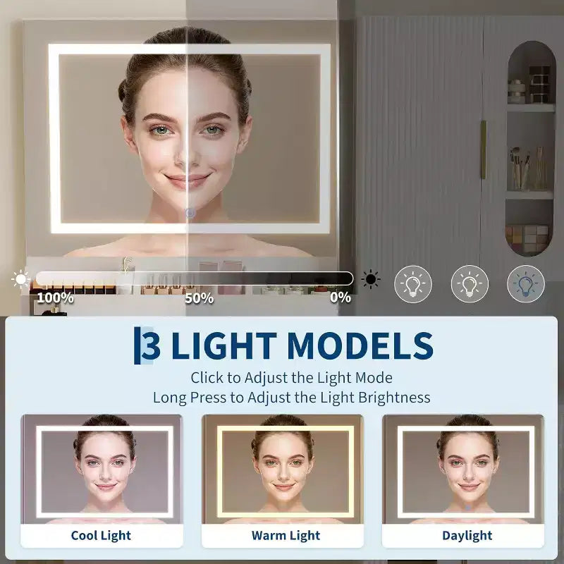 Moderna Toeletta con Specchio, Cassetti e Armadietti, Tavolo da Trucco Scanalato per Camera da Letto