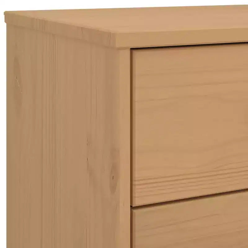 Comodino Tavolino da Notte Mobiletto Camera da Letto in Legno Massello di Pino - Marrone