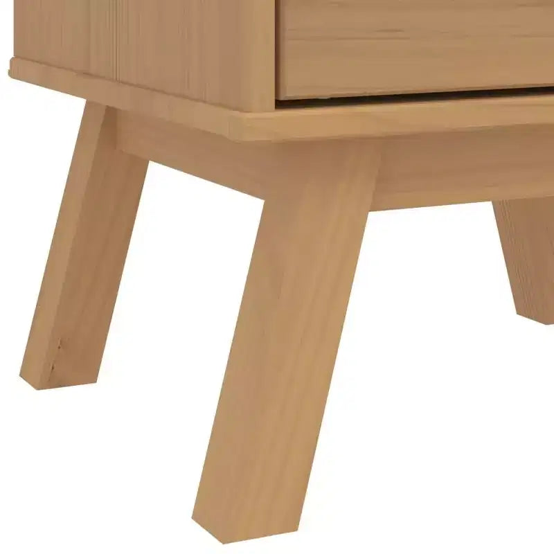 Comodino Tavolino da Notte Mobiletto Camera da Letto in Legno Massello di Pino - Marrone