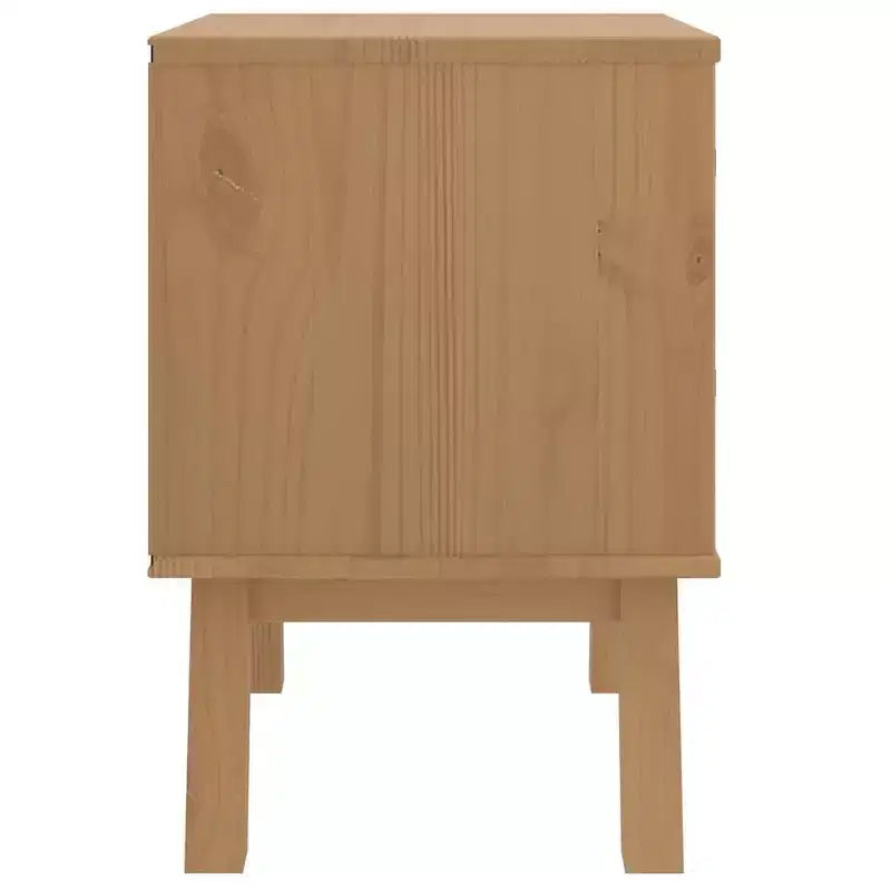 Comodino Tavolino da Notte Mobiletto Camera da Letto in Legno Massello di Pino - Marrone