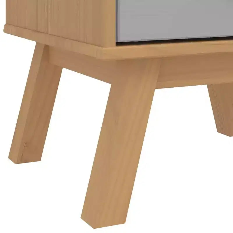 Comodino Tavolino da Notte Mobiletto Camera da Letto in Legno Massello di Pino - Marrone