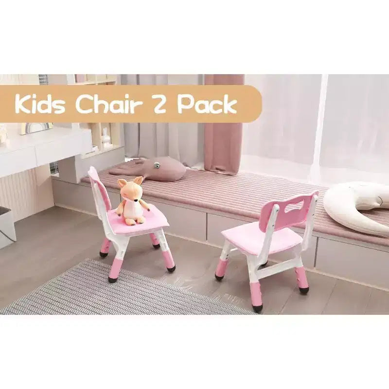 Sedie per bambini (confezione da 2) con regolazione dell'altezza a 3 livelli, sedia in plastica per bambini per uso interno ed esterno, età 2-12 anni