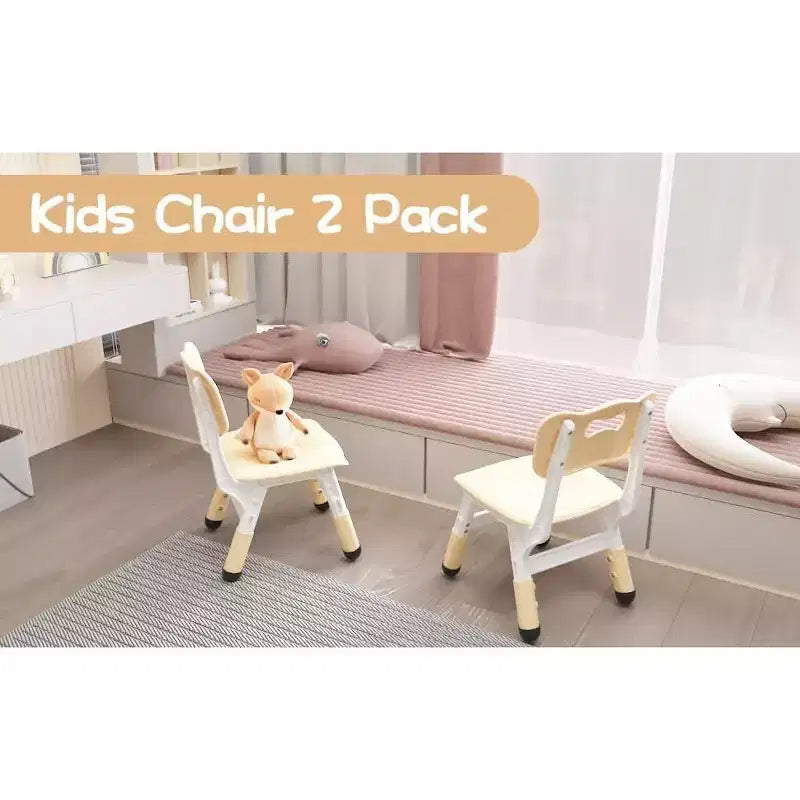 Sedie per bambini (confezione da 2) con regolazione dell'altezza a 3 livelli, sedia in plastica per bambini per uso interno ed esterno, età 2-12 anni