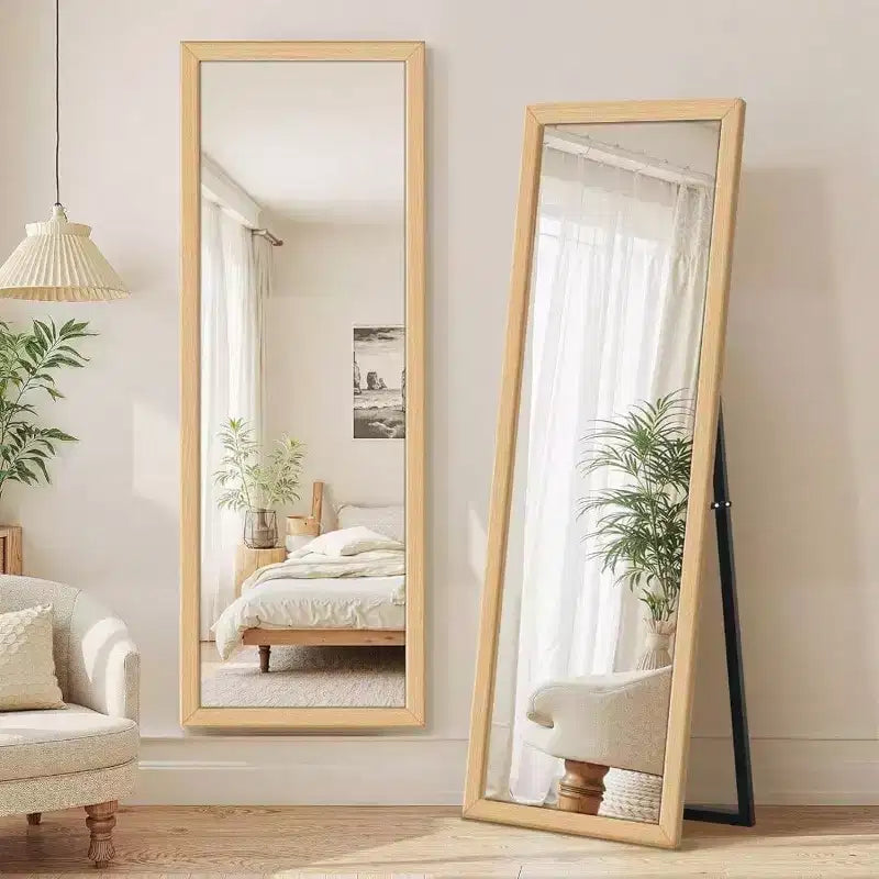 Specchio da parete a figura intera, specchio da terra per corpo intero, grande specchio da parete per camera da letto, bagno, soggiorno con cornice in legno