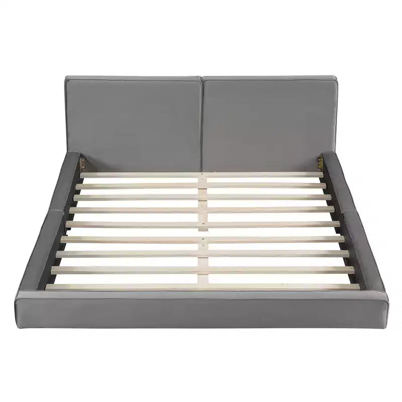 Letto a piattaforma moderno in velluto queen size con struttura solida