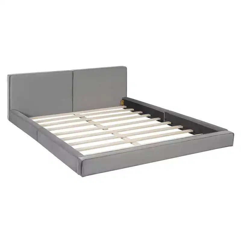 Letto a piattaforma moderno in velluto queen size con struttura solida