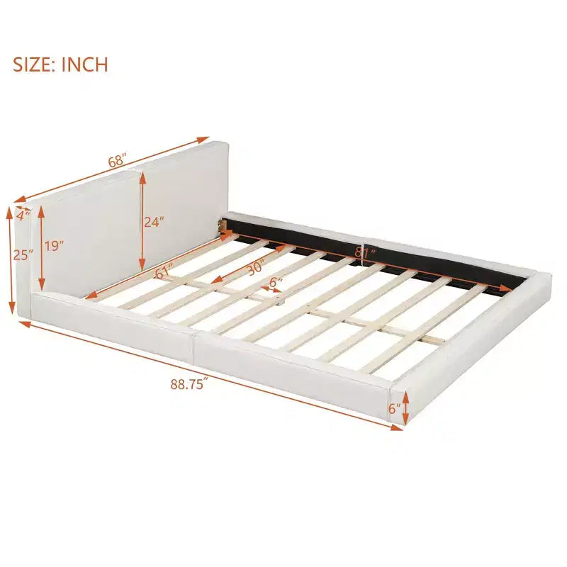 Letto a piattaforma moderno in velluto queen size con struttura solida