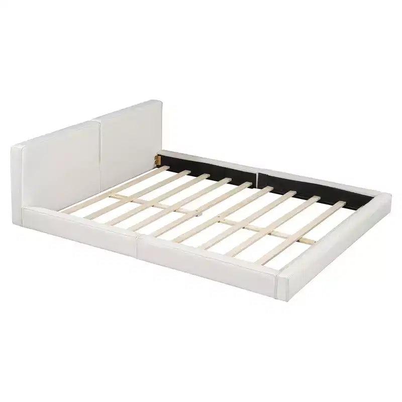 Letto a piattaforma moderno in velluto queen size con struttura solida