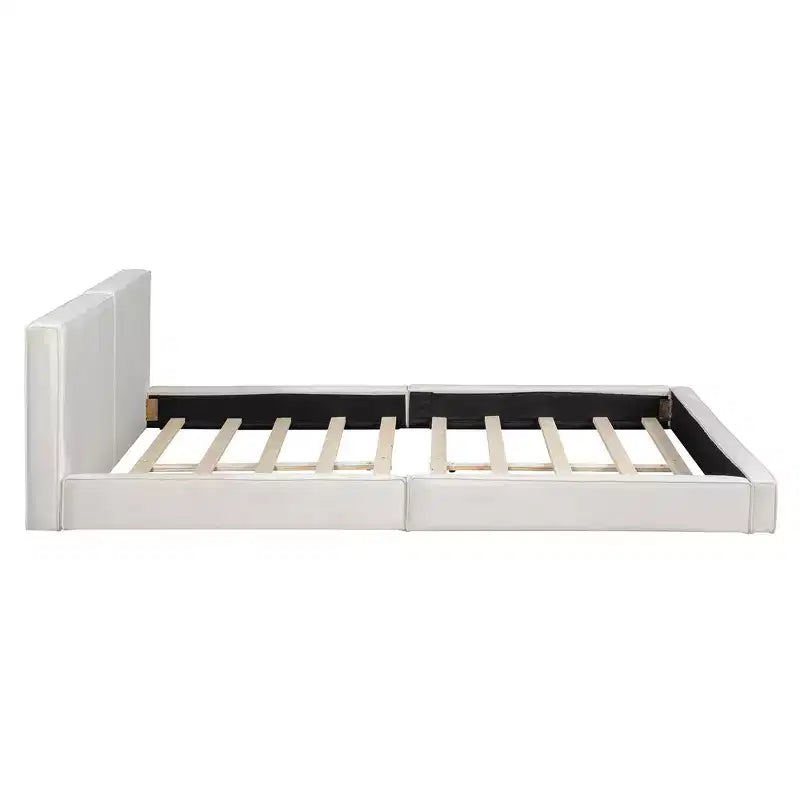 Letto a piattaforma moderno in velluto queen size con struttura solida