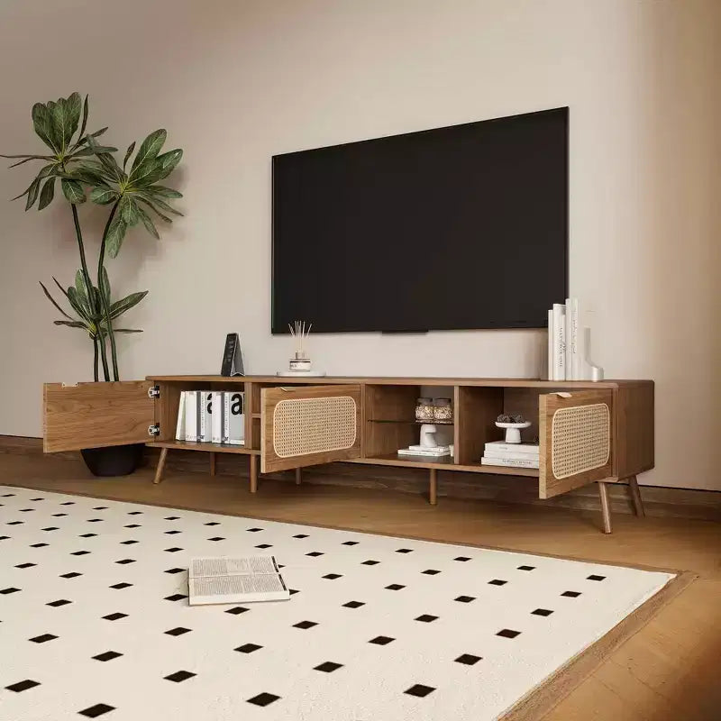 Mobile TV con ampio spazio contenitivo per soggiorno, camera da letto, centro d'intrattenimento con ripiano aperto