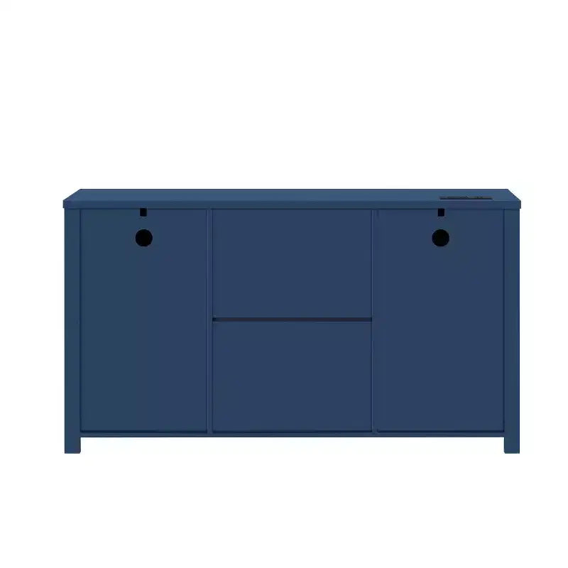 Credenza a buffet da 55" in stile rustico con ante scorrevoli a persiana, armadietto contenitore per sala da pranzo, cucina o soggiorno