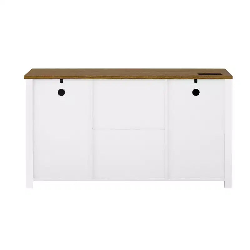 Credenza a buffet da 55" in stile rustico con ante scorrevoli a persiana, armadietto contenitore per sala da pranzo, cucina o soggiorno
