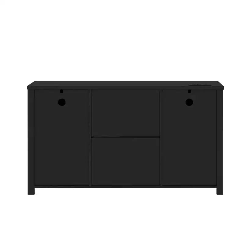 Credenza a buffet da 55" in stile rustico con ante scorrevoli a persiana, armadietto contenitore per sala da pranzo, cucina o soggiorno