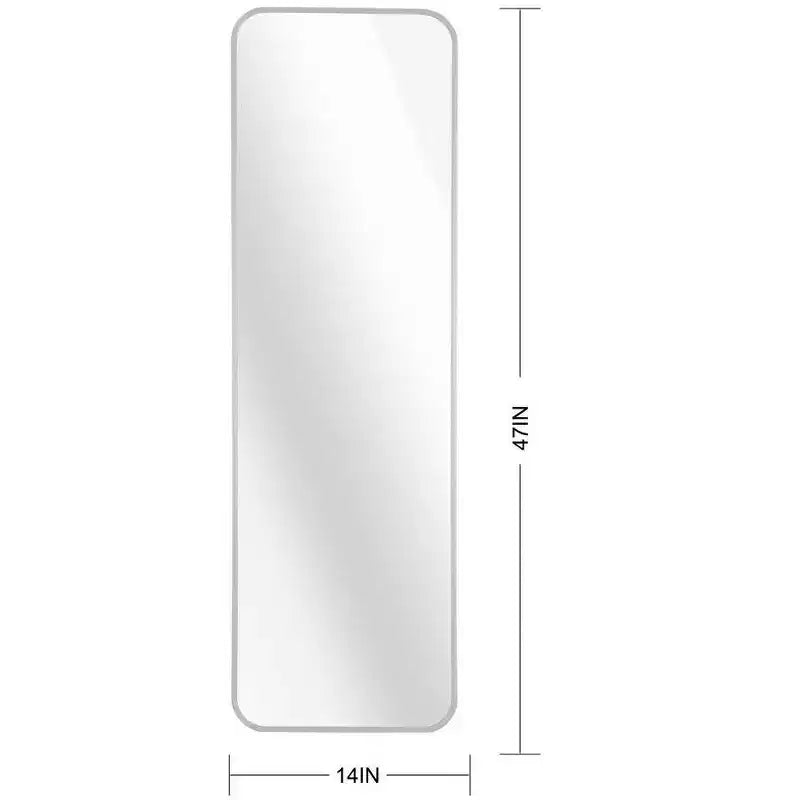 Specchio rettangolare a figura intera, 47x14'' da parete infrangibile con cornice in alluminio, specchio da porta adatto per l'arredamento moderno della casa