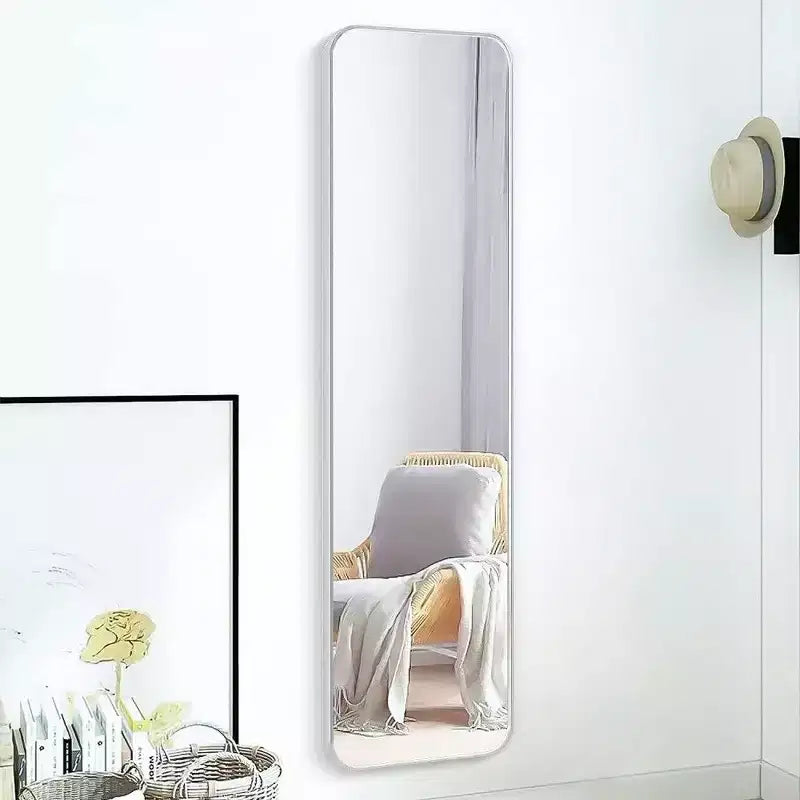 Specchio rettangolare a figura intera, 47x14'' da parete infrangibile con cornice in alluminio, specchio da porta adatto per l'arredamento moderno della casa