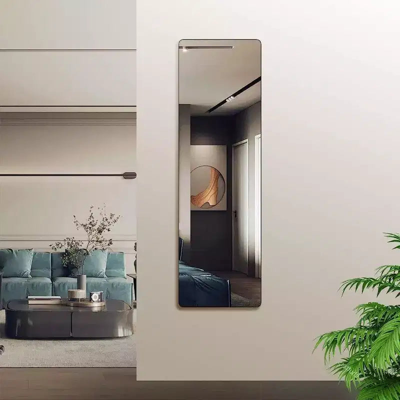Specchio rettangolare a figura intera, 47x14'' da parete infrangibile con cornice in alluminio, specchio da porta adatto per l'arredamento moderno della casa