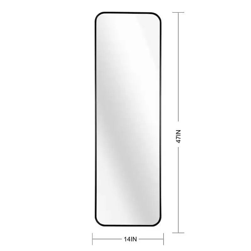 Specchio rettangolare a figura intera, 47x14'' da parete infrangibile con cornice in alluminio, specchio da porta adatto per l'arredamento moderno della casa