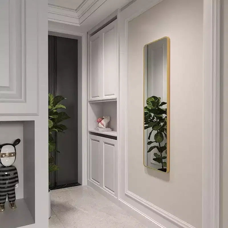 Specchio rettangolare a figura intera, 47x14'' da parete infrangibile con cornice in alluminio, specchio da porta adatto per l'arredamento moderno della casa