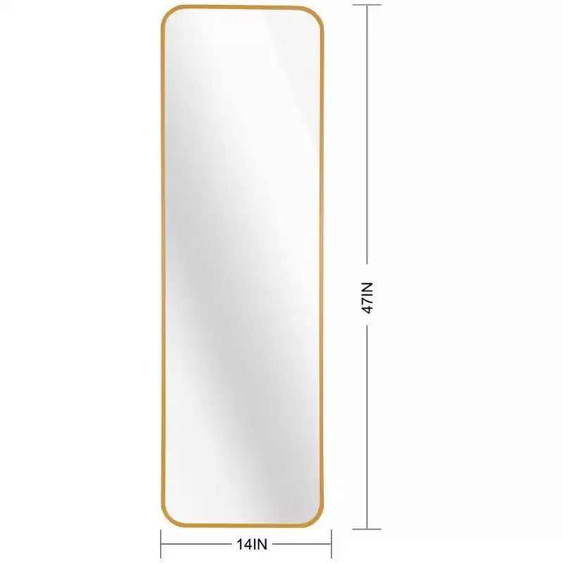 Specchio rettangolare a figura intera, 47x14'' da parete infrangibile con cornice in alluminio, specchio da porta adatto per l'arredamento moderno della casa