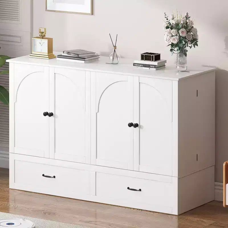Letto Murphy Queen Size a Cassettone con Vano Contenitore e Ricarica, Materasso Opzionale