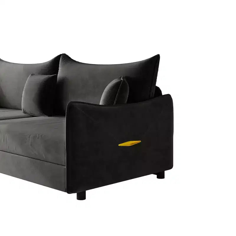 Divano moderno a 3 posti in velluto, divano letto estraibile king-size, divano letto convertibile 3-in-1 con 3 cuscini