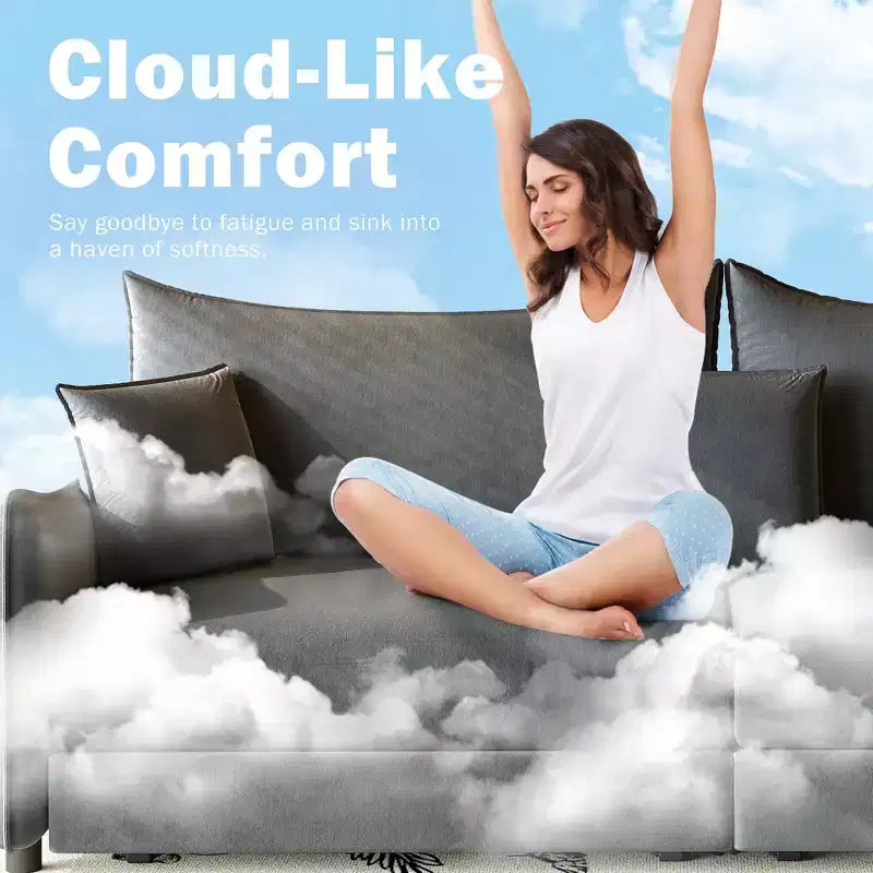 Divano moderno a 3 posti in velluto, divano letto estraibile king-size, divano letto convertibile 3-in-1 con 3 cuscini