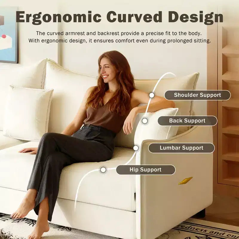 Divano moderno a 3 posti in velluto, divano letto estraibile king-size, divano letto convertibile 3-in-1 con 3 cuscini