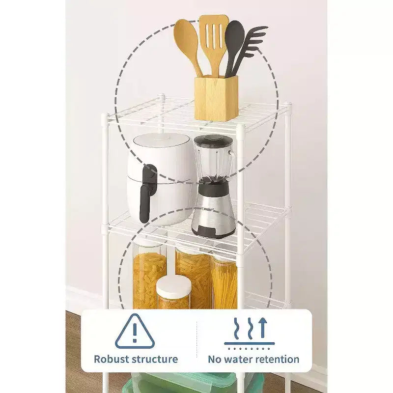 Scaffalatura a 5 ripiani in filo metallico, Scaffale piccolo da cucina regolabile in metallo per dispensa, 139,7 A x 45 L x 35 P cm