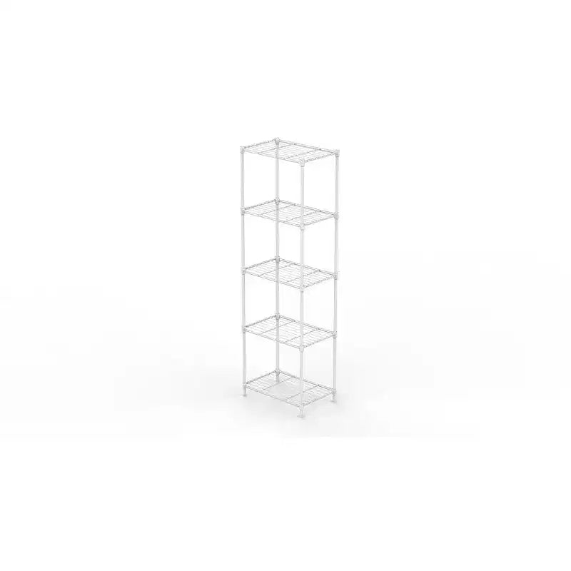 Scaffalatura a 5 ripiani in filo metallico, Scaffale piccolo da cucina regolabile in metallo per dispensa, 139,7 A x 45 L x 35 P cm