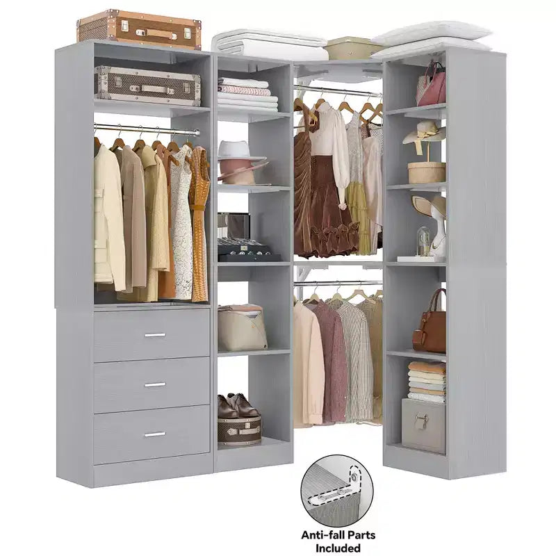 Sistema di organizzazione armadio autoportante con 3 cassetti