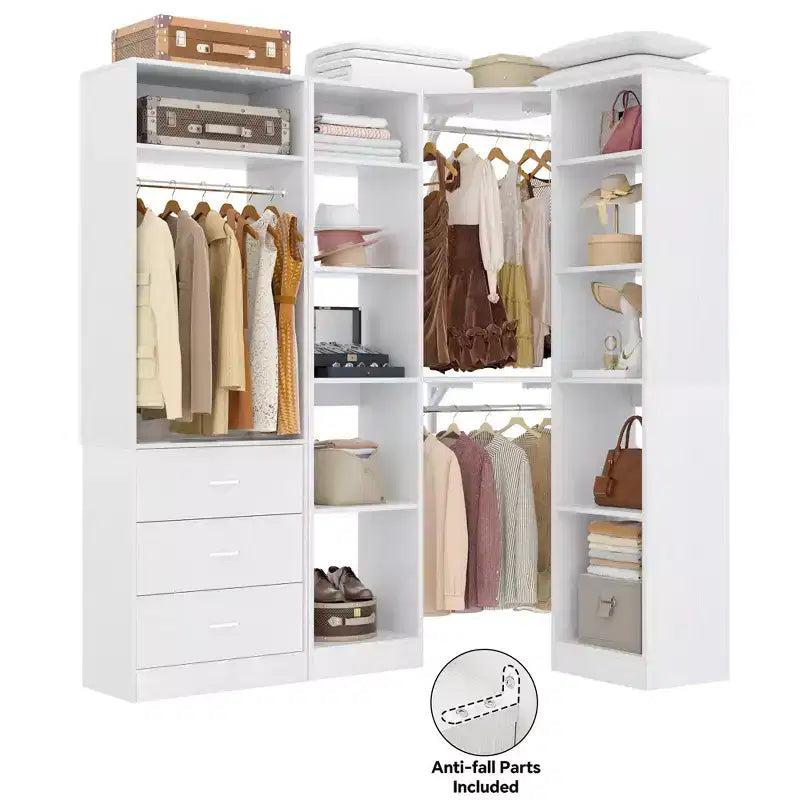 Sistema di organizzazione armadio autoportante con 3 cassetti