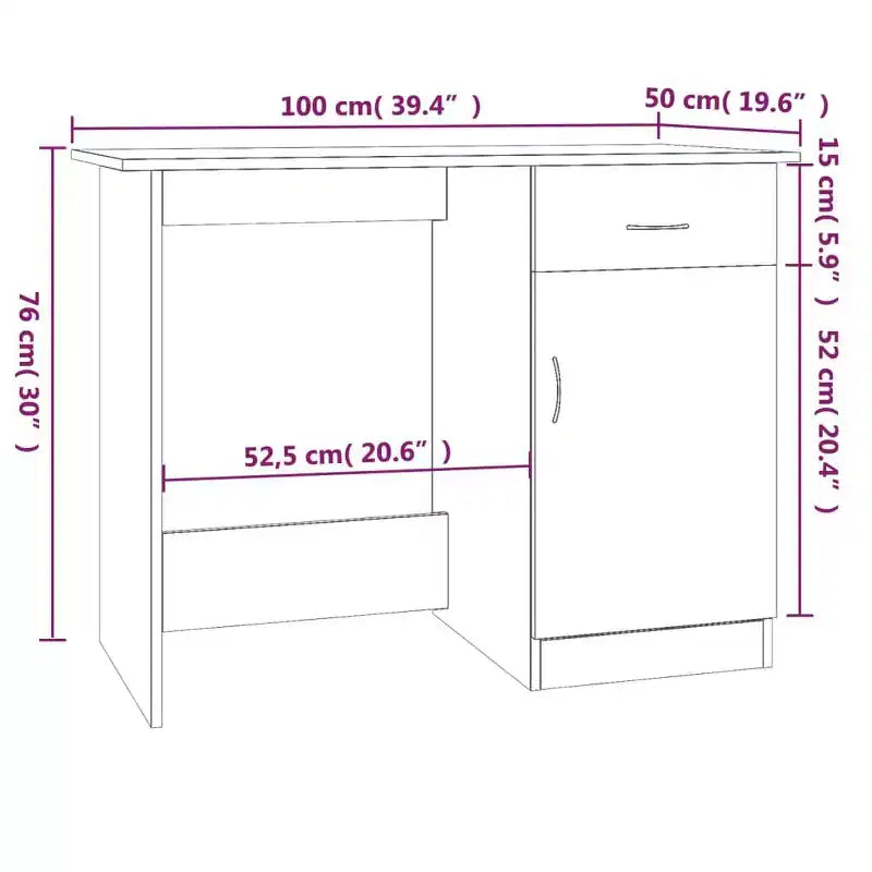 Scrivania Scrivania standard in legno composito grigio Sonoma