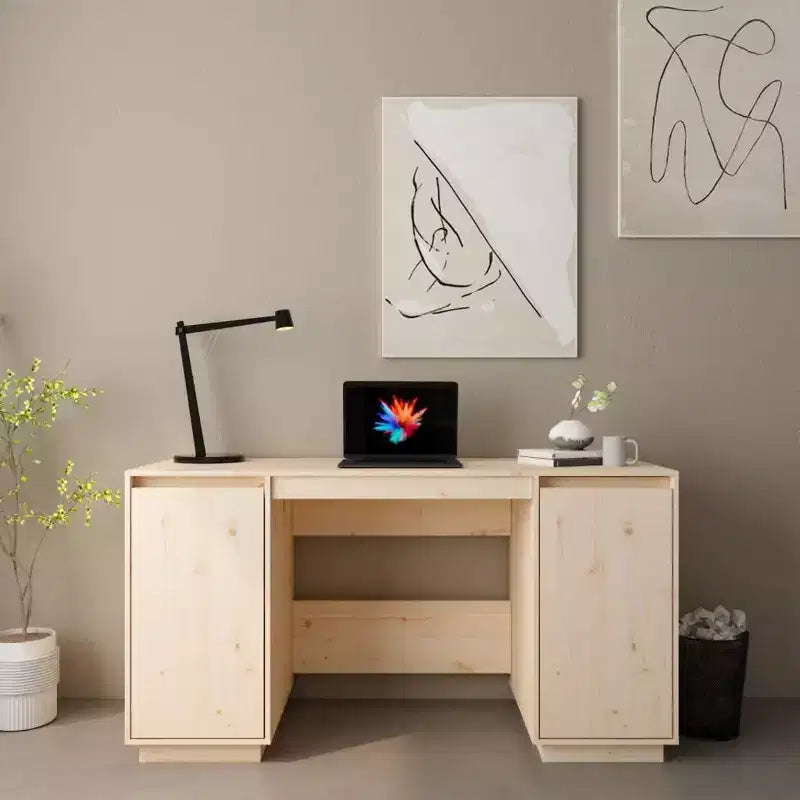 Scrivania Legno naturale Pino massiccio Scrivania standard Rettangolare