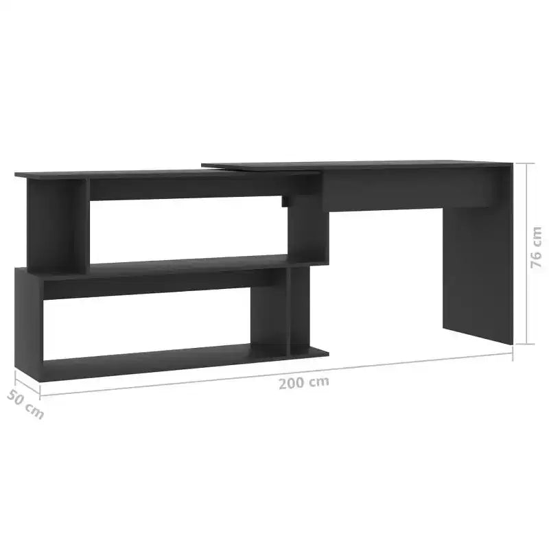 Scrivania Nera lucida Legno multistrato Media Girevole