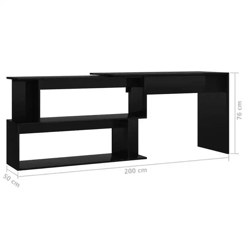 Scrivania Nera lucida Legno multistrato Media Girevole