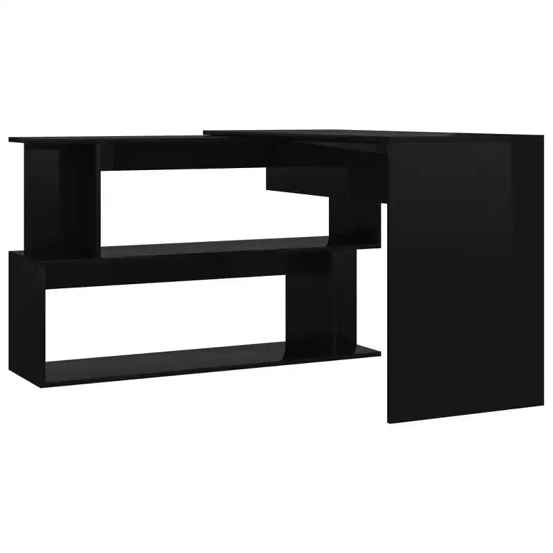 Scrivania Nera lucida Legno multistrato Media Girevole