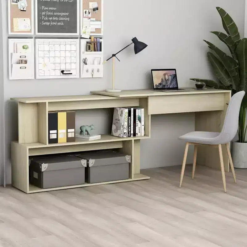 Scrivania Nera lucida Legno multistrato Media Girevole
