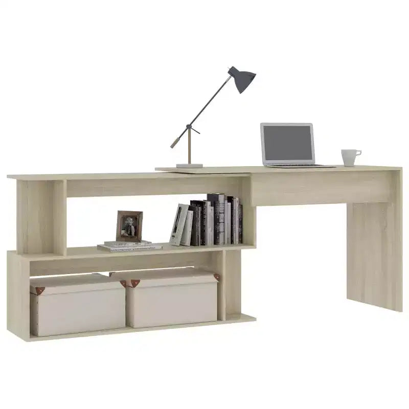 Scrivania Nera lucida Legno multistrato Media Girevole