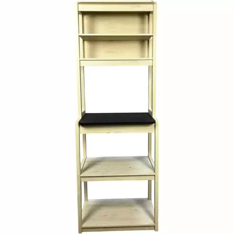 Scaffale da Panettiere a 5 Ripiani in Legno con Supporto per MicroondeScaffale Portaoggetti Autoportante per Cucina, Sala da Pranzo o Ufficio